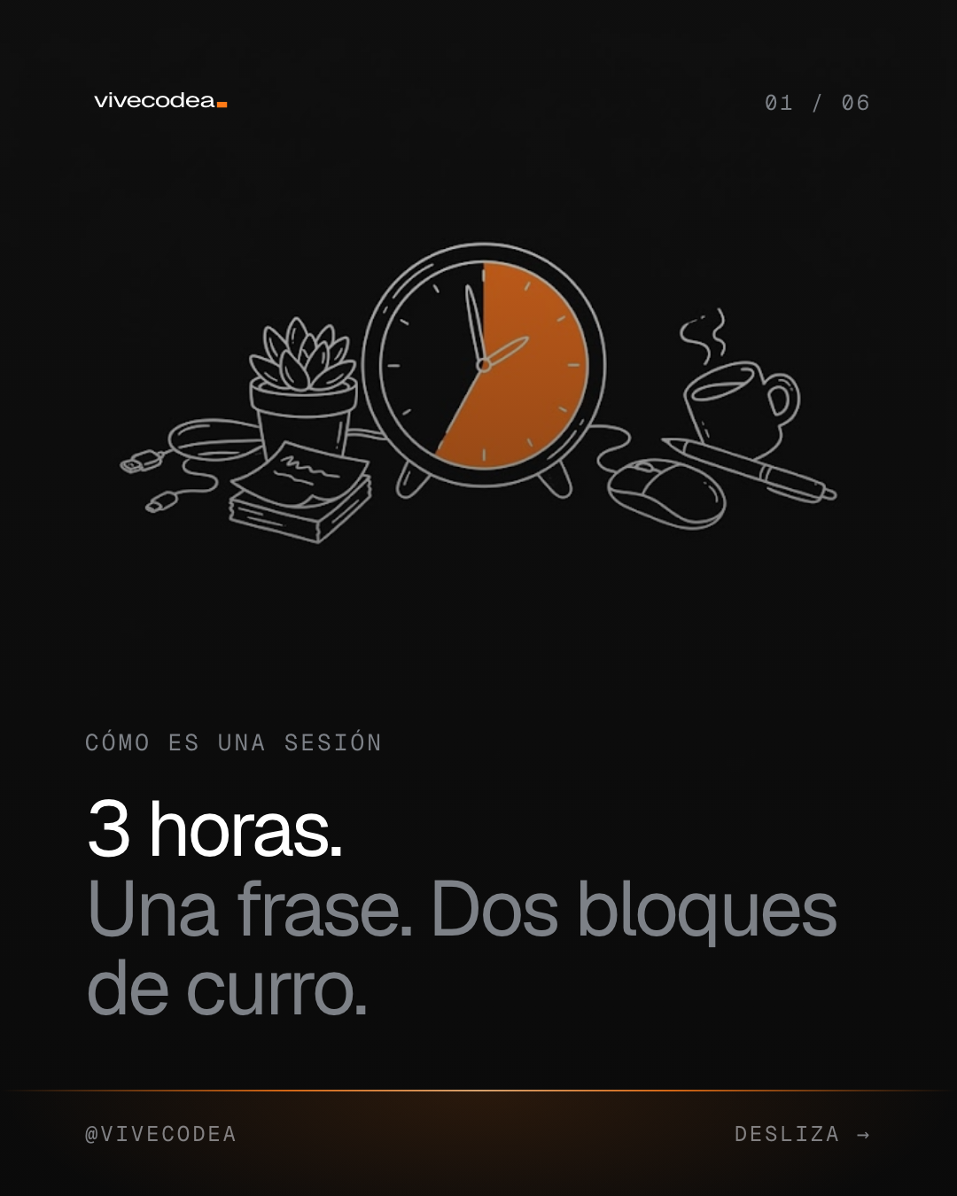 3 horas. Una frase. Dos bloques de curro.